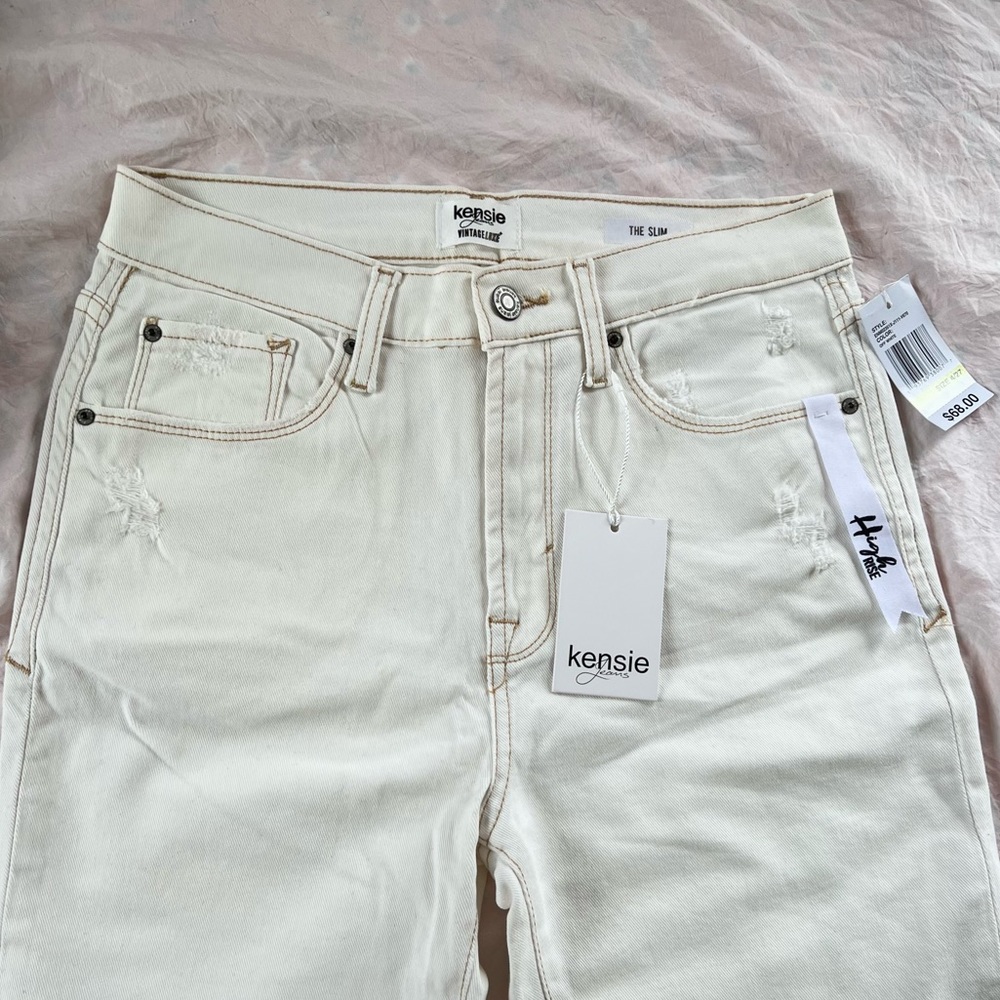 Kensie Vintage Denim High Rise Slim Jeans